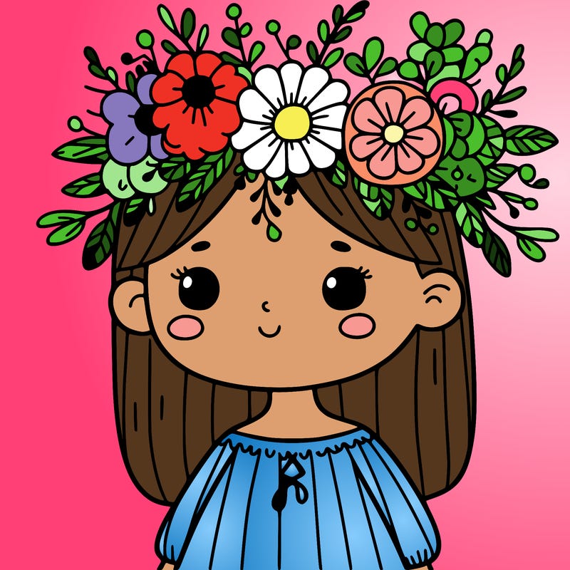 girl with flowers crown