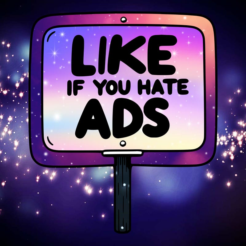 a sign that says like if you hate ads