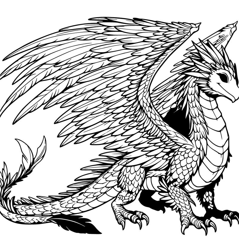 realistic feathered adult dragon