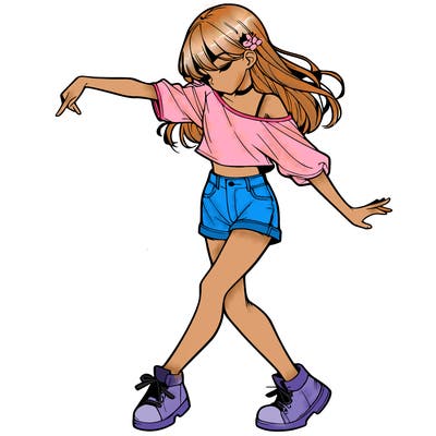 realistic girl danceing