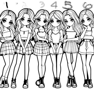 a group of girls realistic