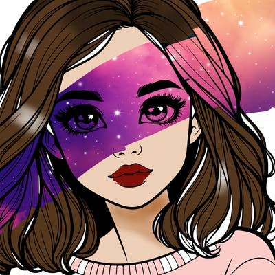 realistic girl whith cute eyes