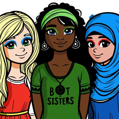 three sisters with a best sisters necklace