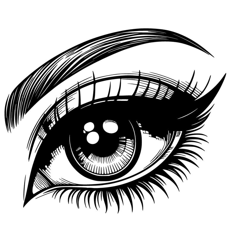 realistic eye with eyeliner