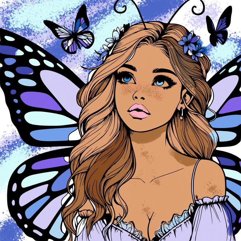 butterfly fairy realistic girl