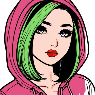 realistic adult girl with hoodie on