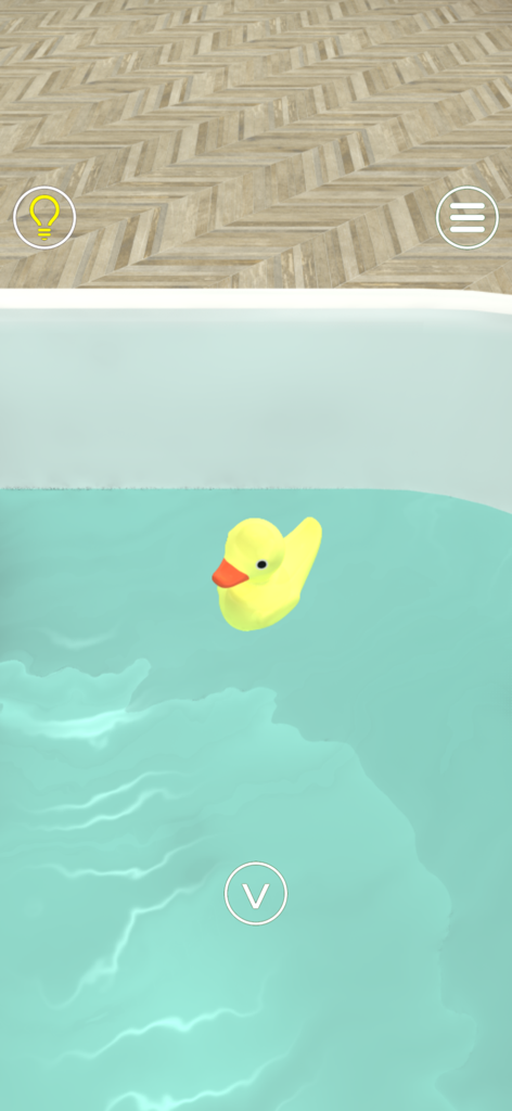 Una paperella di gomma gialla che galleggia nell'acqua da un livello di Room Escape Game EXiTS.