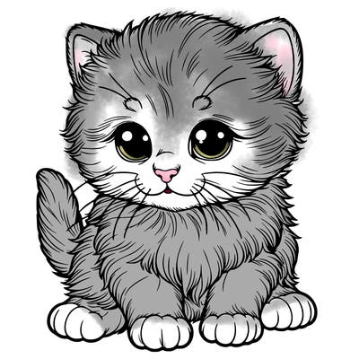 cute realistic kitten