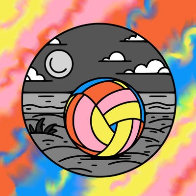 volleyball on a beach