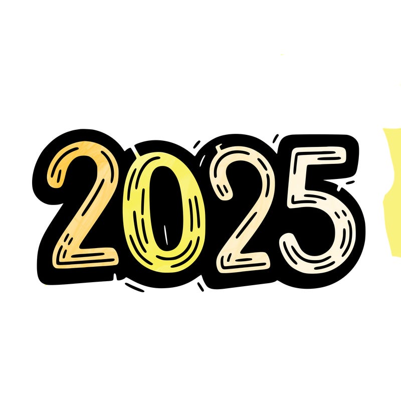 one line scrawled numbers sketch design “2025”