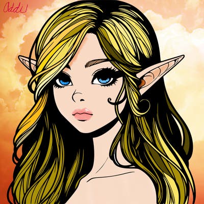 elf girl realistic dark fantasy