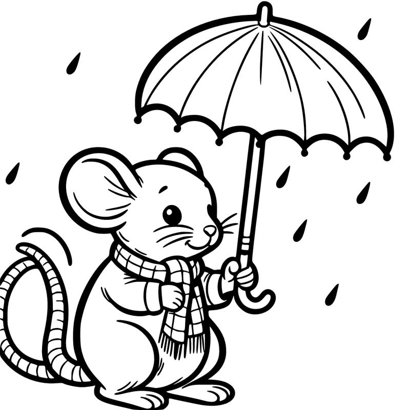 mouse holding umbrella
