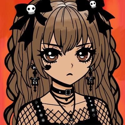 goth anime girl