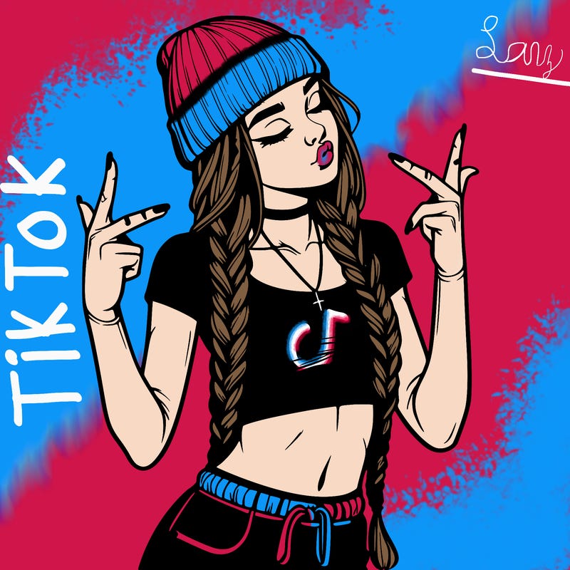 realistic teenage girl with braids and a beanie and crop top doing 🫶🏼