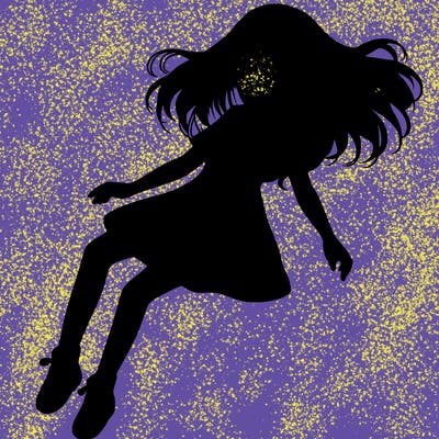 realistic girl floating