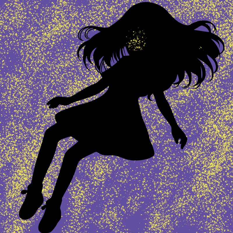 realistic girl floating