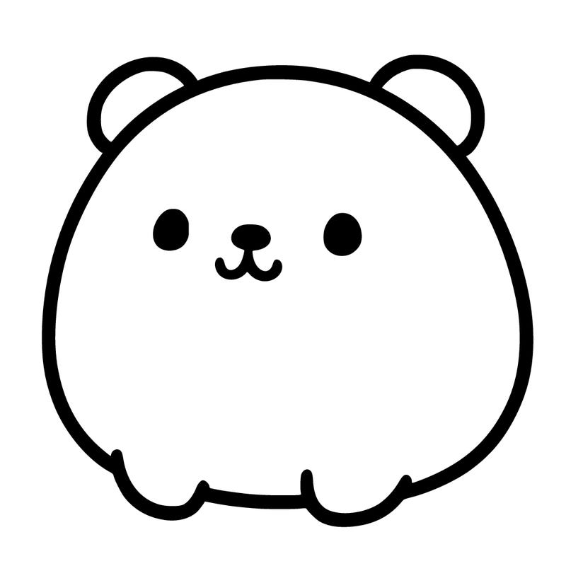 a bear drawn in a soft, rounded, and simplistic style.