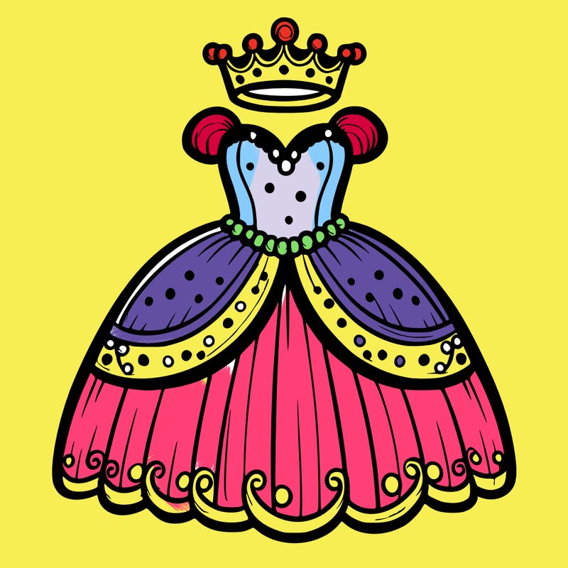 gown with tiara