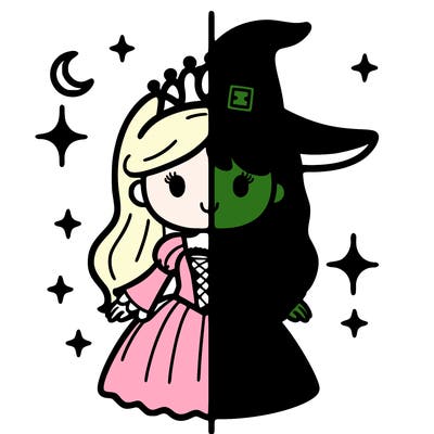 split princess and witch