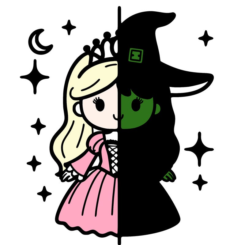 split princess and witch
