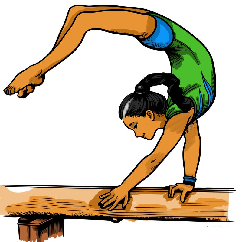 gymnast on the beam realistic