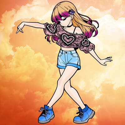 realistic girl danceing