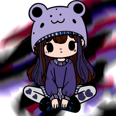 a girl wearing a frog hat and some frog socks