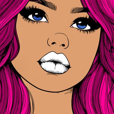 really realistic girl with lips