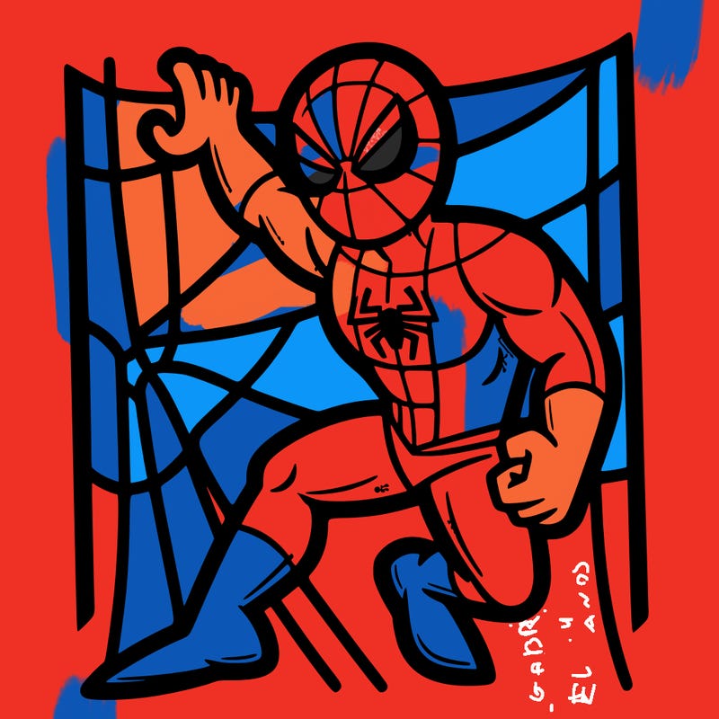 coloring page of spiderman