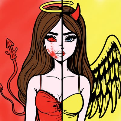devil vs angel realistic girl