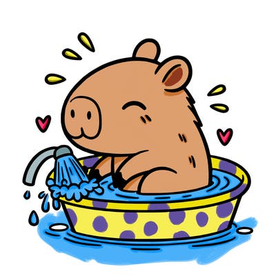 capybara taking a bath