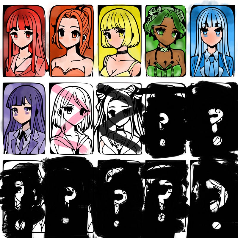 girls that look diffrent anime