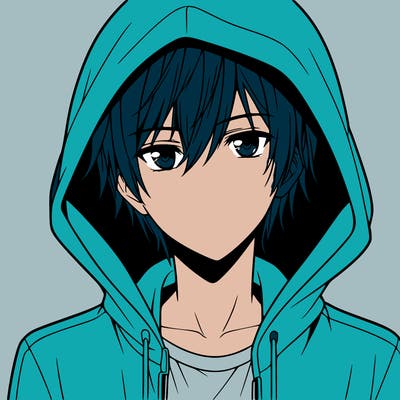anime guy in hoodie