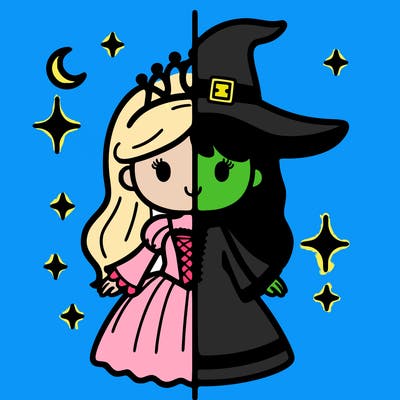 split princess and witch