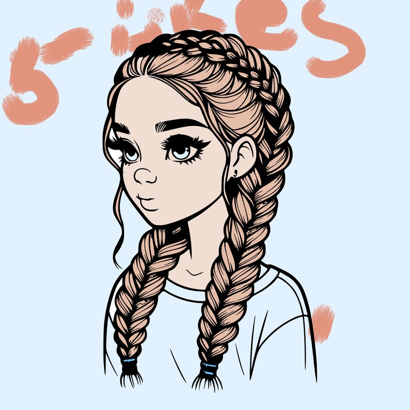realistic girl with braids