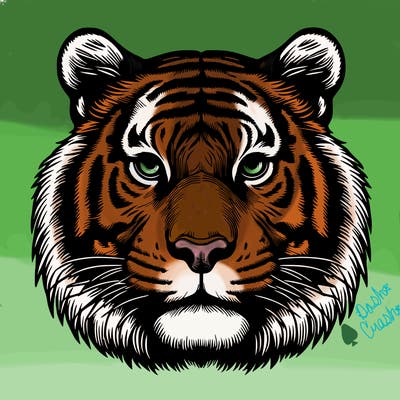 realistic tiger face