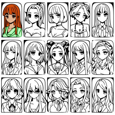 girls that look diffrent anime