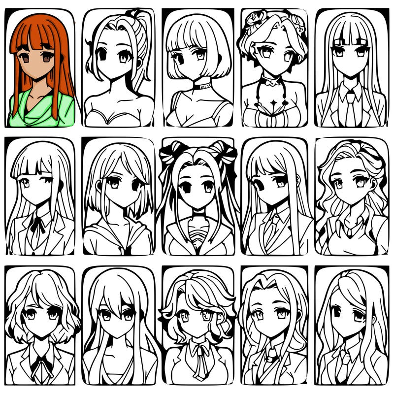 girls that look diffrent anime