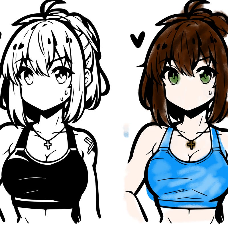 anime girl with tank top