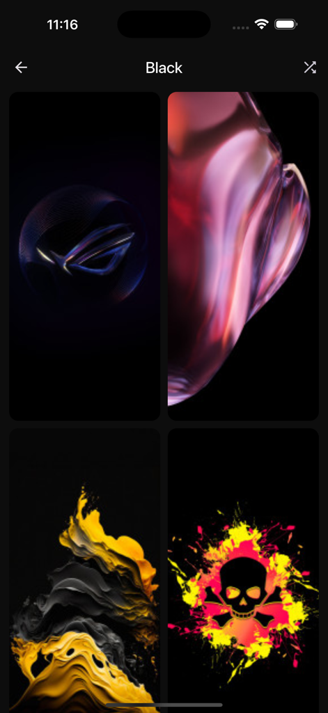 Wallhub Pro : FullHD Wallpaper - A selection of high quality AMOLED black wallpapers within the Wallhub Pro app