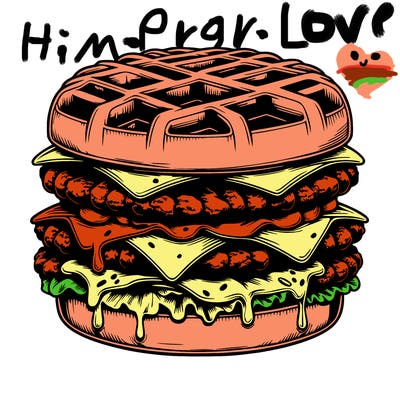 realistic waffle burger