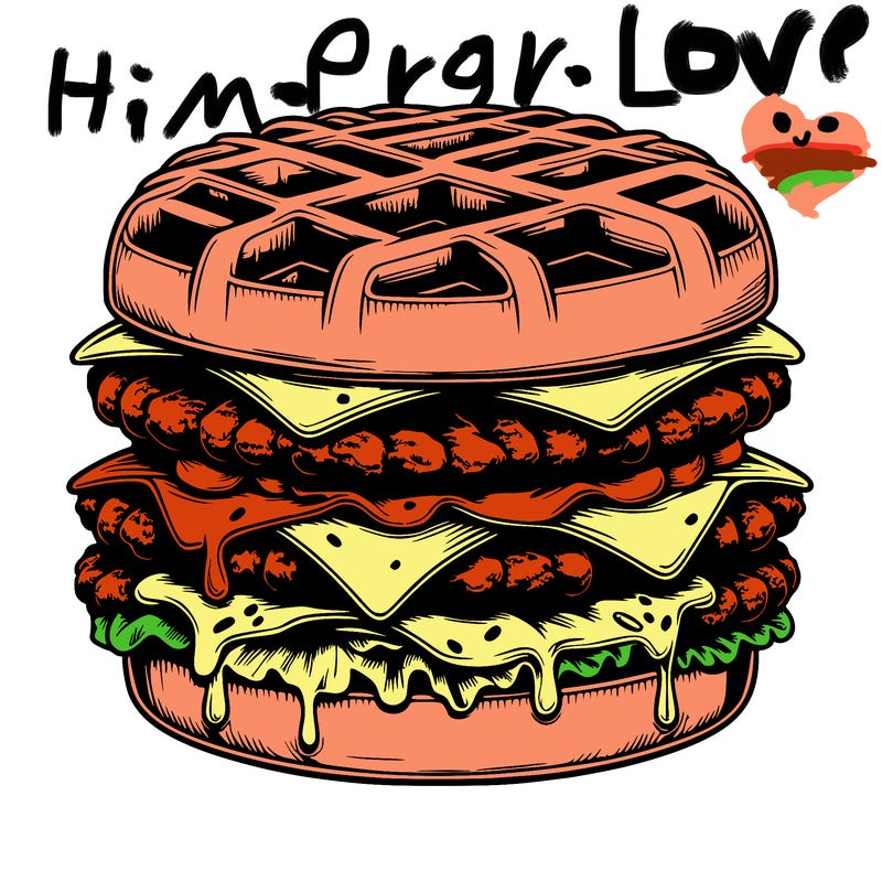 realistic waffle burger