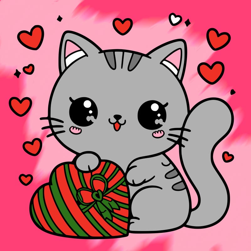 cute cat valentines themed