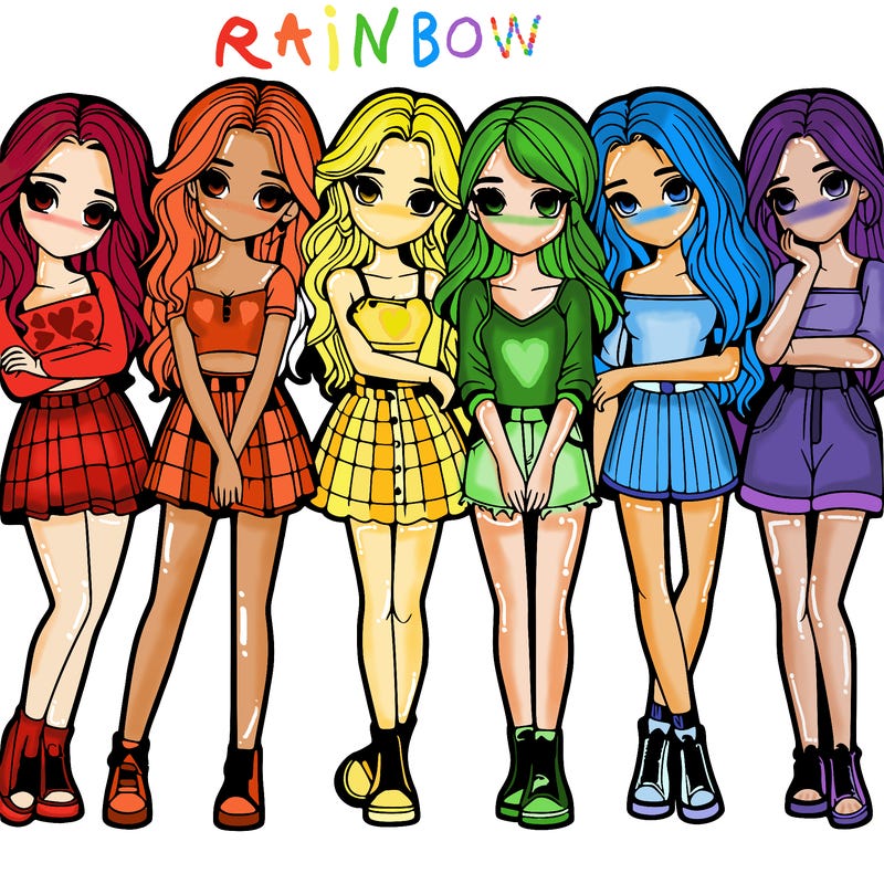 a group of girls realistic