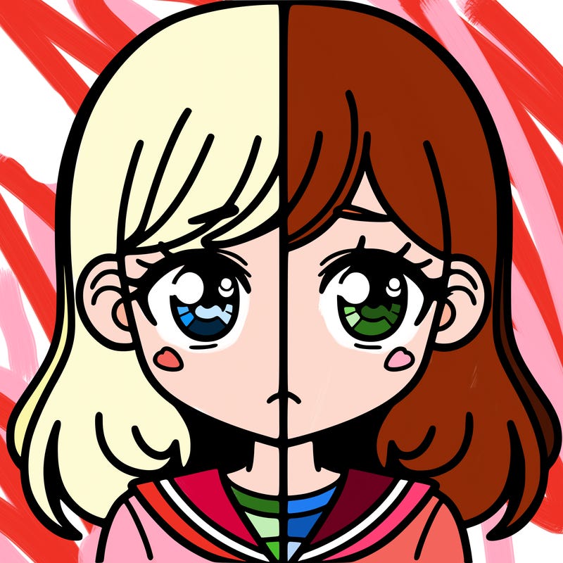 a split of a girl