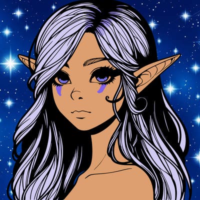 elf girl realistic dark fantasy