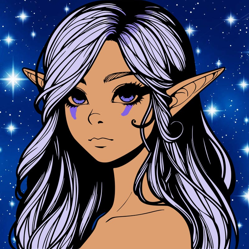 elf girl realistic dark fantasy