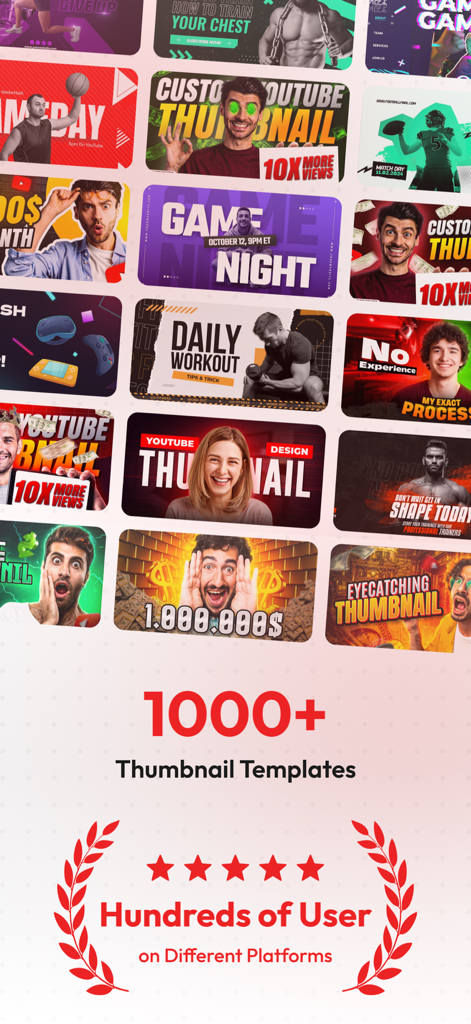 Cover Art AI - Thumbnail Maker - A display of over one thousand YouTube thumbnail templates for social media content creators