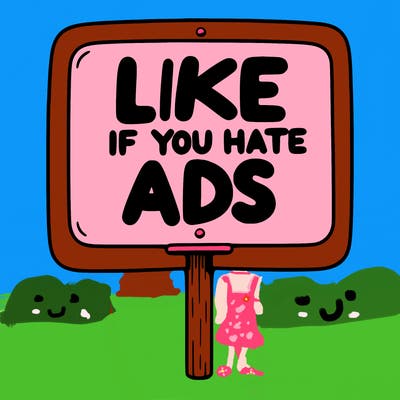 a sign that says like if you hate ads