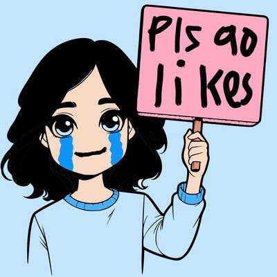 realistic girl holding up a sign